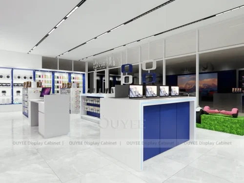 White And Blue LED Phone Display Fixture