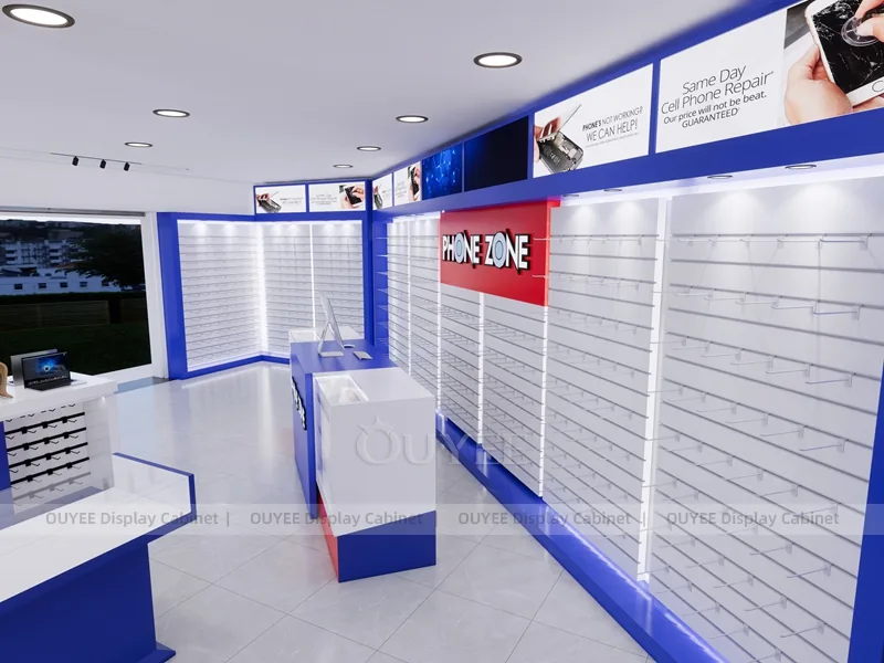 White And Blue Phone Display Fixture - Image 3