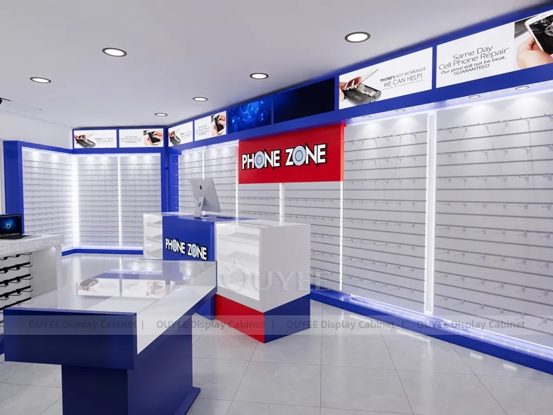 White And Blue Phone Display Fixture - Image 7