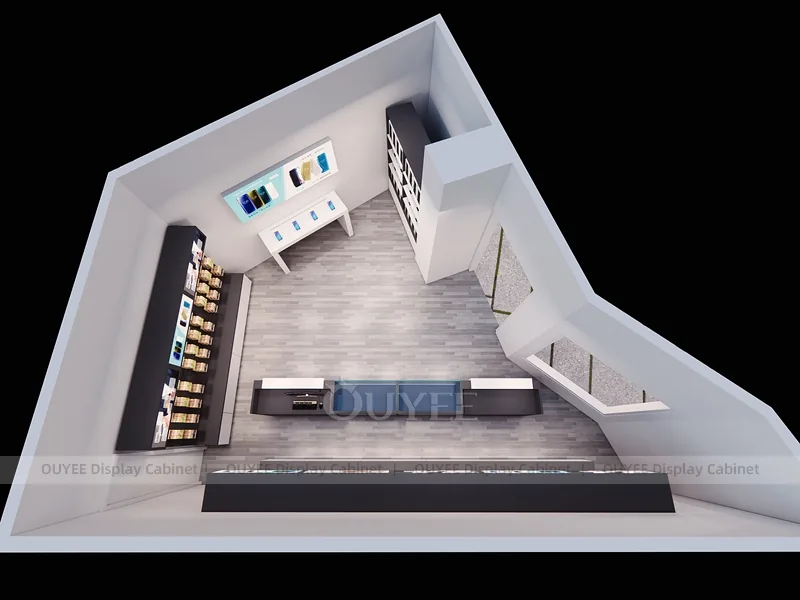 White And Gold LED Phone Display Fixture - Image 4