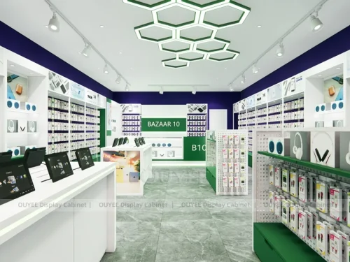 White And Green LED Phone Display Fixture