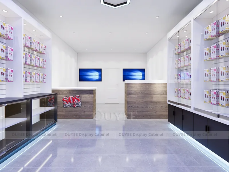 White And Red Glass Phone Display Fixture - Image 5