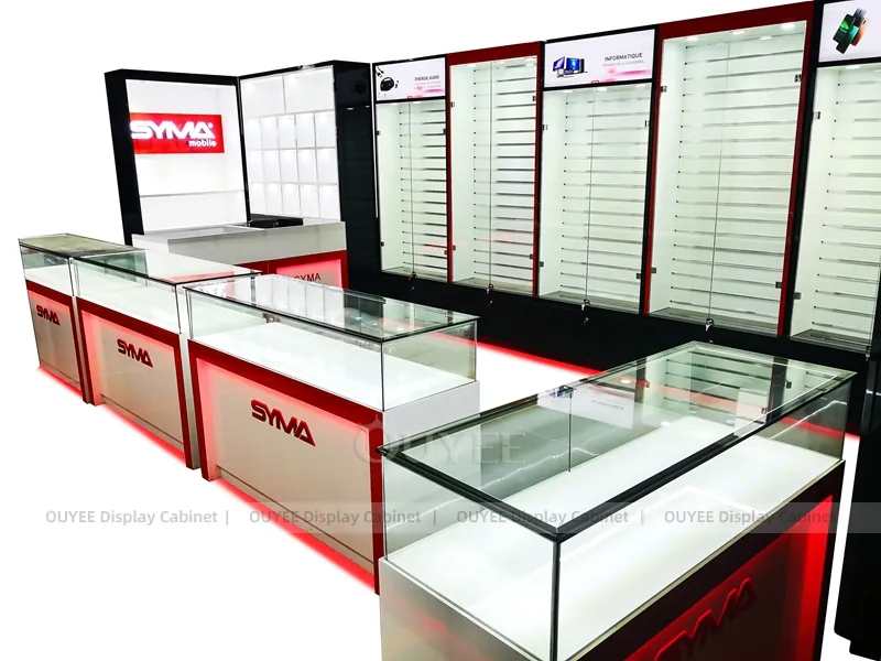 White And Red Phone Display Fixture - الصورة 2