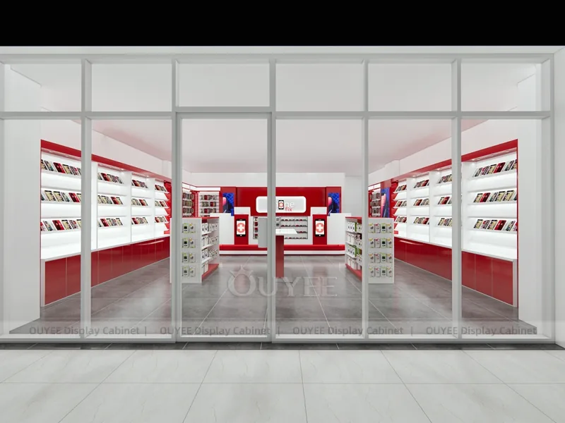 White And Red Phone Display Fixture - Image 2