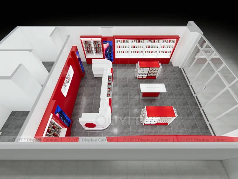White And Red Phone Display Fixture - Image 3