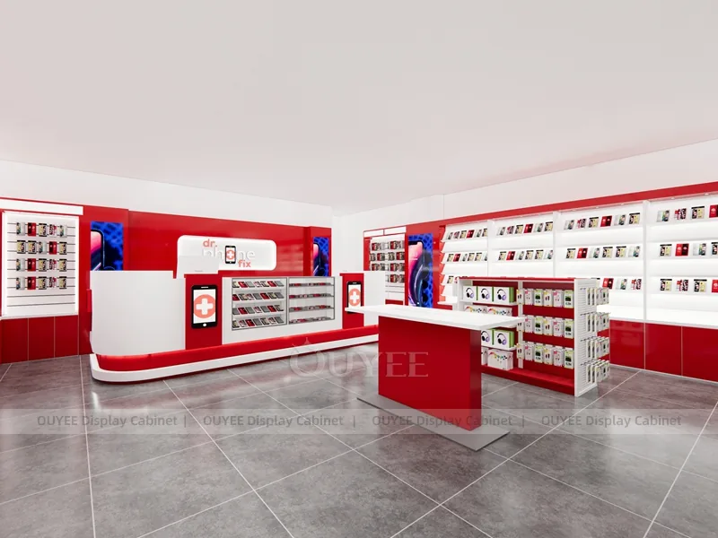 White And Red Phone Display Fixture - Image 5