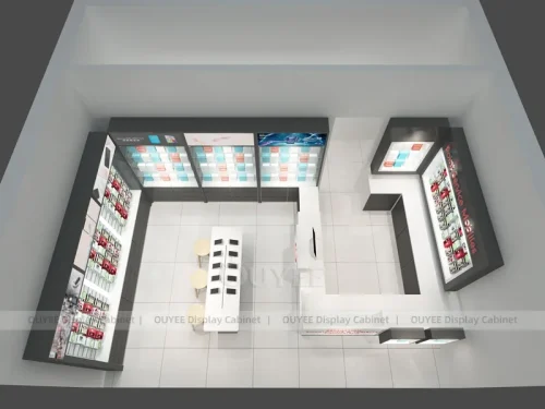 White And Red Phone Display Fixture