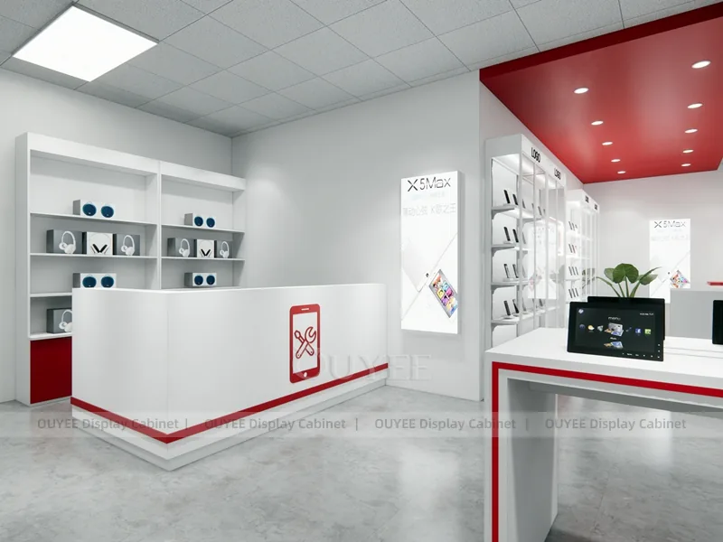 White And Red Phone Display Fixture - Image 2