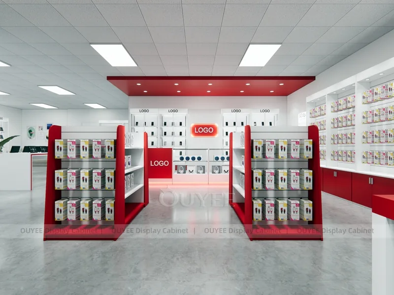 White And Red Phone Display Fixture - Image 3