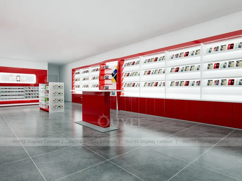 White And Red Phone Display Fixture - Image 2