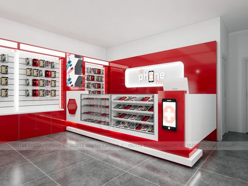 White And Red Phone Display Fixture - Image 4