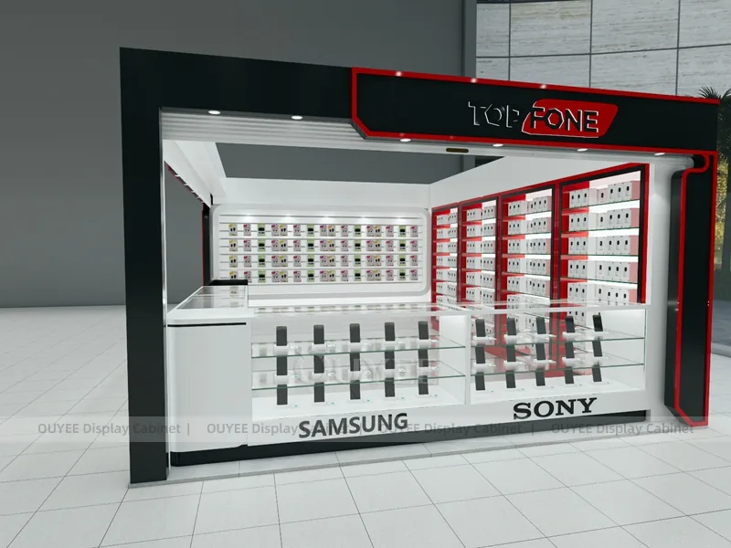 White And Red Phone Display Fixture - Image 3