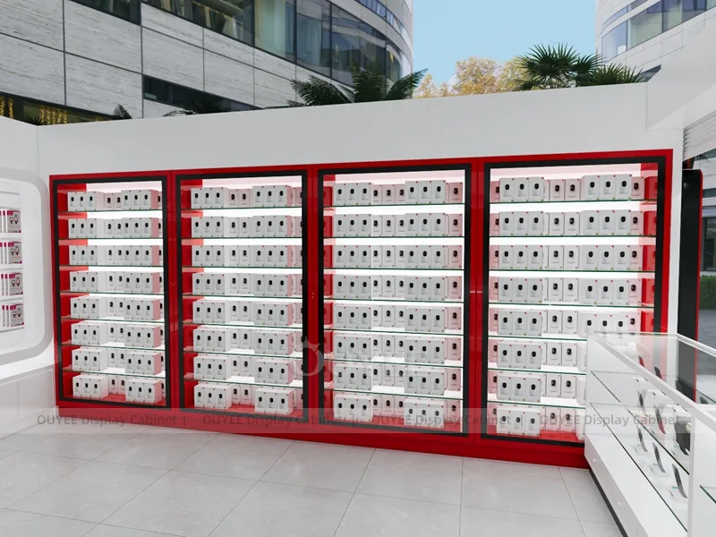 White And Red Phone Display Fixture - Image 4