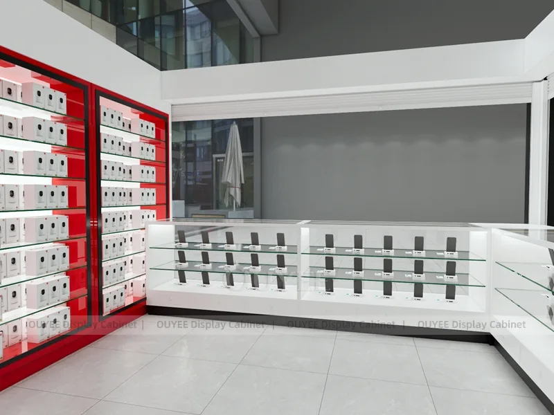 White And Red Phone Display Fixture - Image 7
