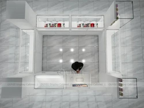 White And Red Phone Display Fixture