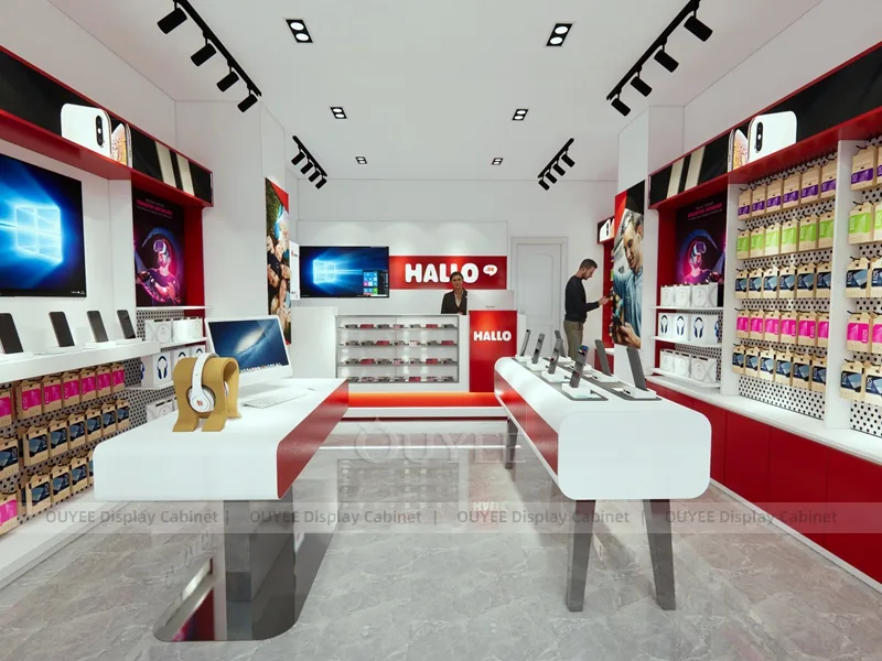 White And Red Phone Display Fixture - Image 3