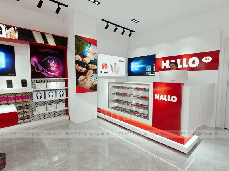 White And Red Phone Display Fixture - Image 5