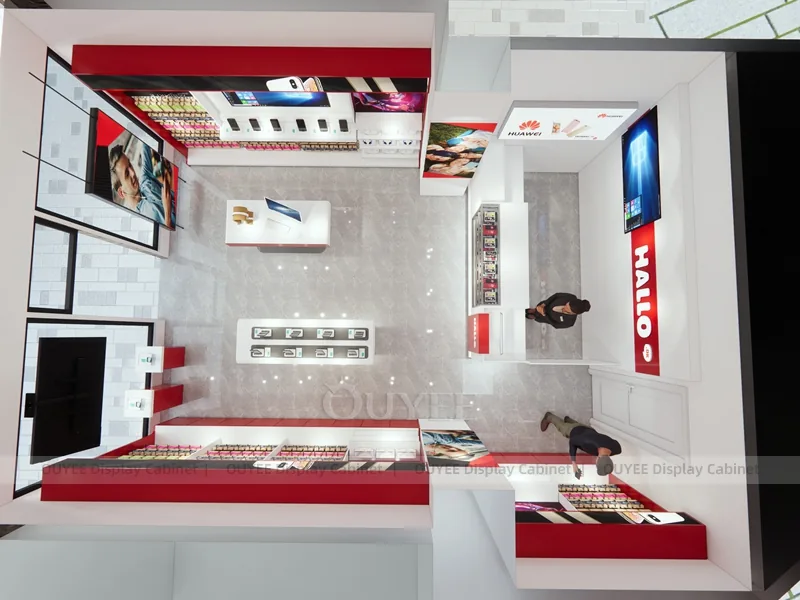 White And Red Phone Display Fixture - Image 8