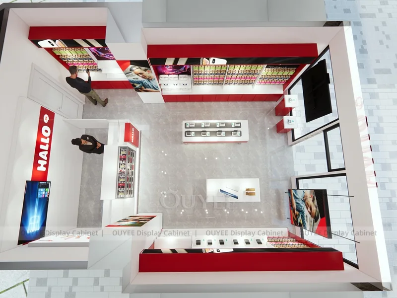 White And Red Phone Display Fixture - Image 9