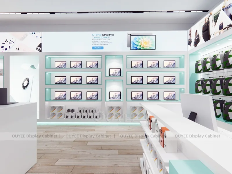 White And Teal LED Phone Display Fixture - Image 5