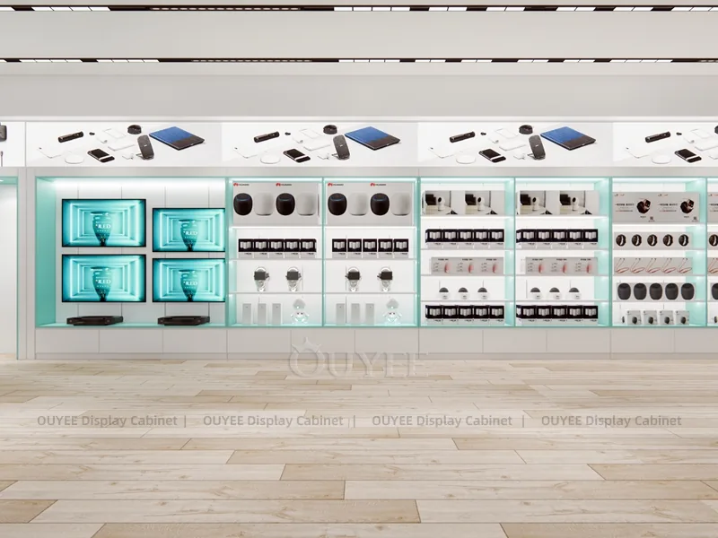 White And Teal LED Phone Display Fixture - Image 7
