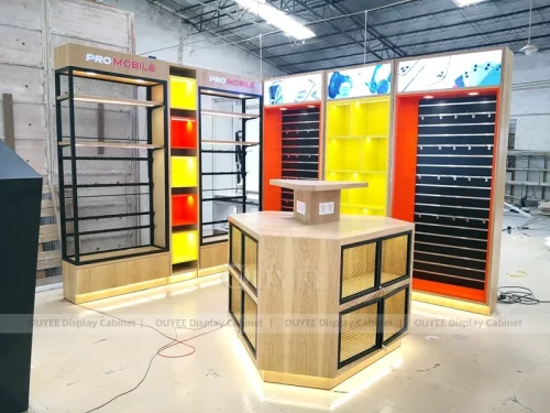 White And Wood Tone Complete Store Fixture