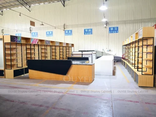 White And Wood Tone Complete Store Fixture