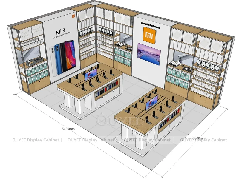 White And Wood Tone Complete Store Fixture