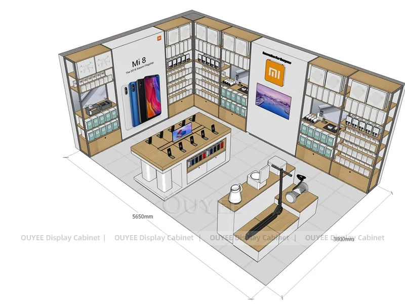 White And Wood Tone Complete Store Fixture - Image 2