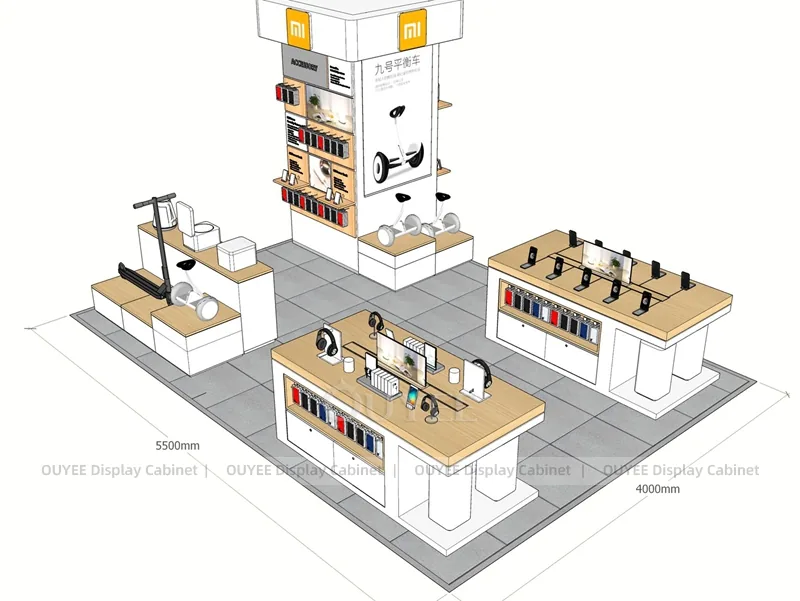 White And Wood Tone Complete Store Fixture - Image 5