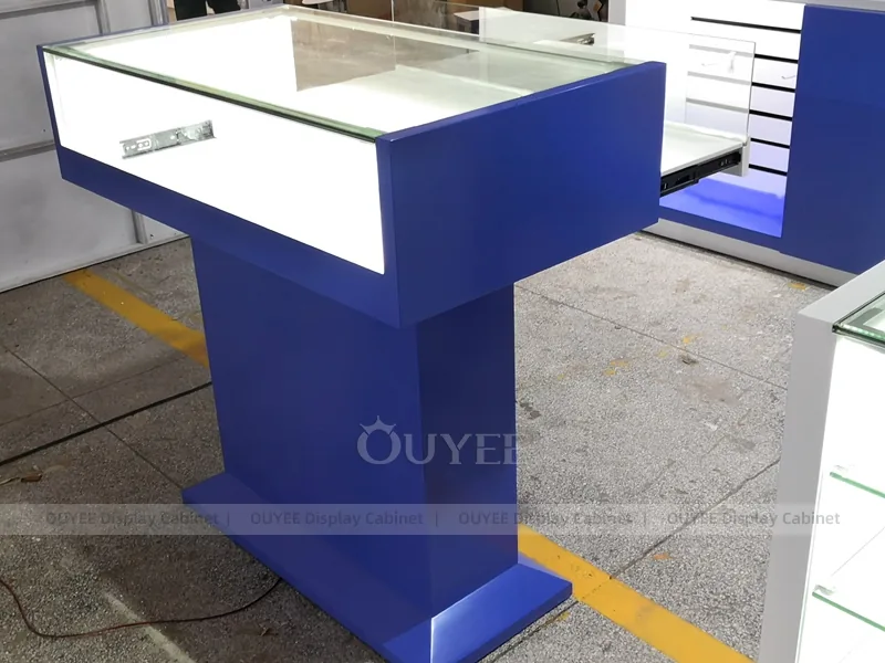 White And Wood Tone LED Phone Display Fixture - Image 10