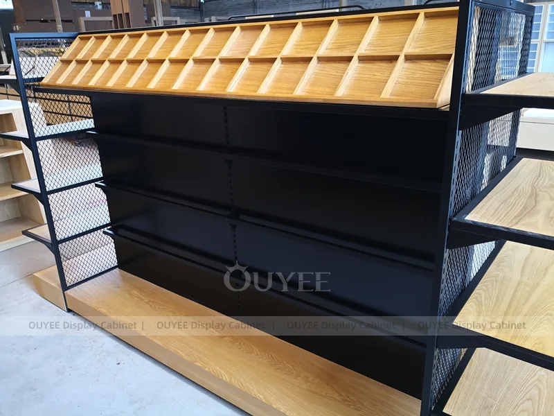 White And Wood Tone Phone Store Display Fixture - Image 2