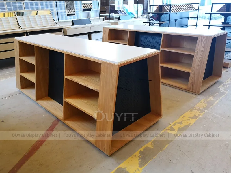 White And Wood Tone Phone Store Display Fixture - Image 5