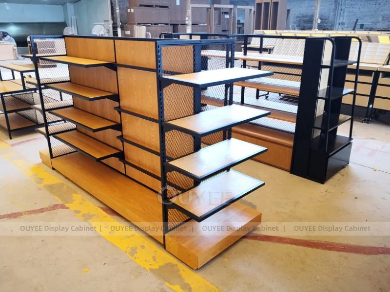 White And Wood Tone Phone Store Display Fixture - Image 6