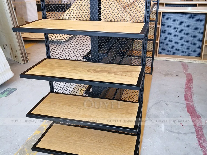 White And Wood Tone Phone Store Display Fixture - Image 9
