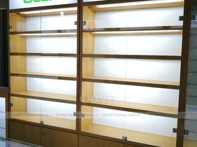 White And Wood Tone Phone Store Display Fixture - Image 5