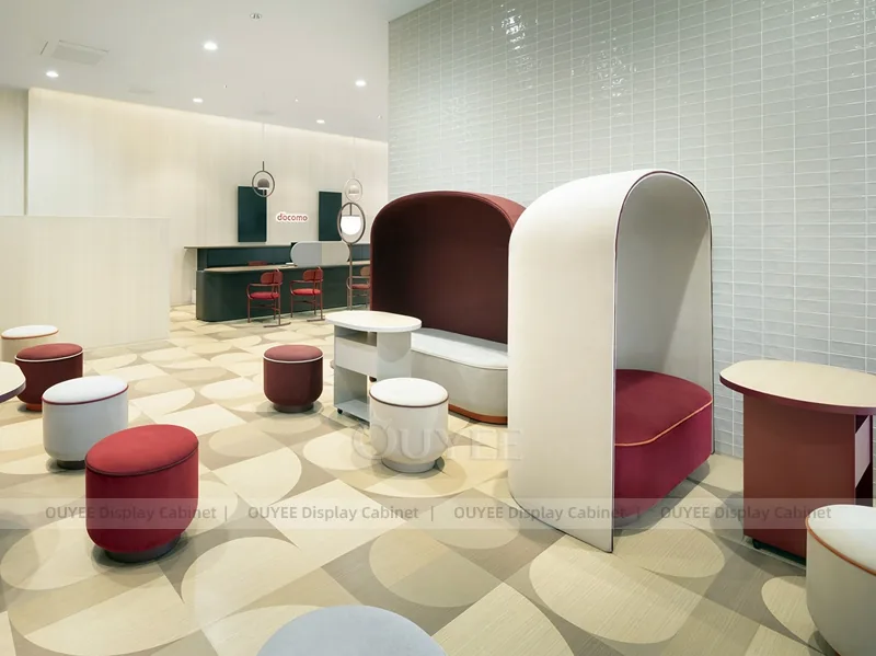 White And Wood Tone Phone Store Display Fixture - Image 3