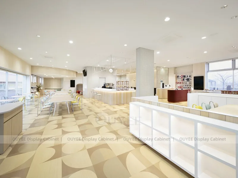 White And Wood Tone Phone Store Display Fixture - Image 8