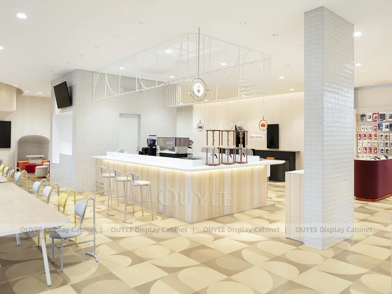 White And Wood Tone Phone Store Display Fixture - Image 10