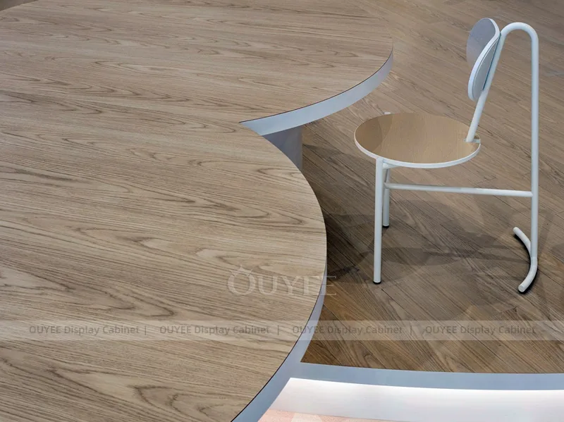 White And Wood Tone Phone Store Display Fixture - Image 4