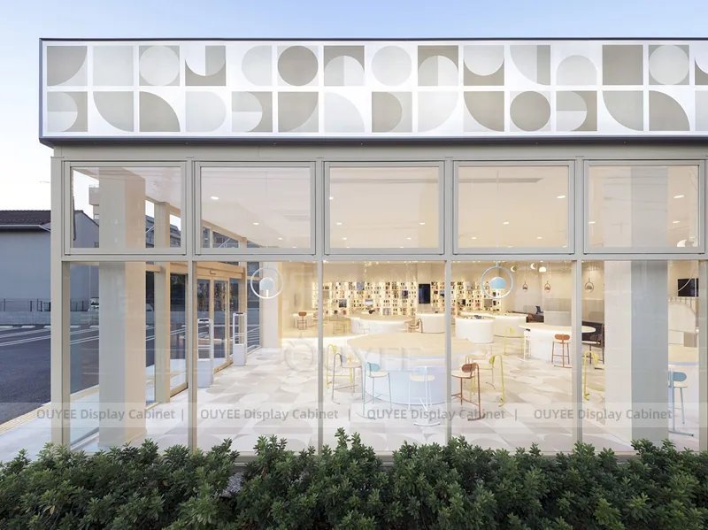 White And Wood Tone Phone Store Display Fixture - Image 8