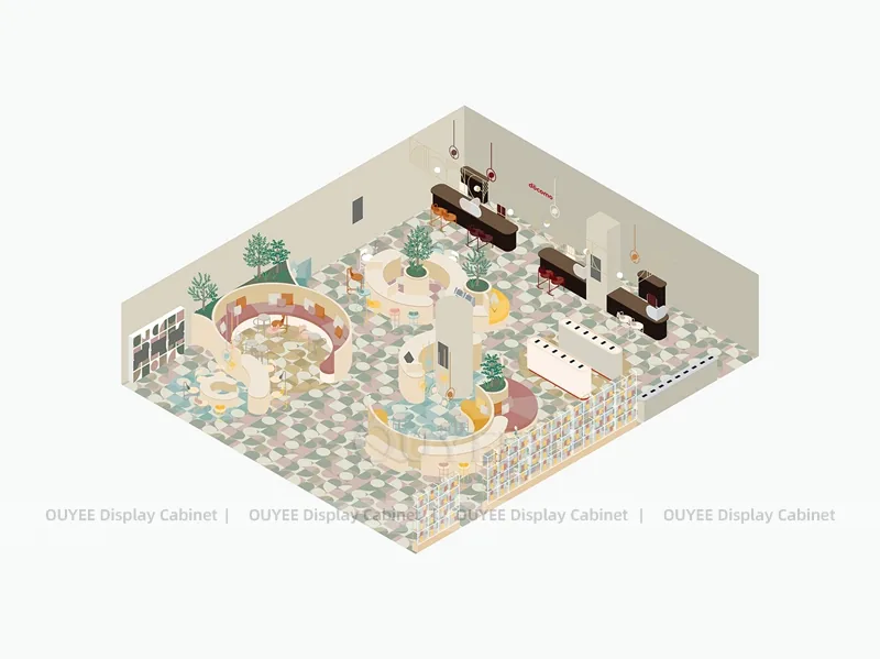 White And Wood Tone Phone Store Display Fixture - Image 7
