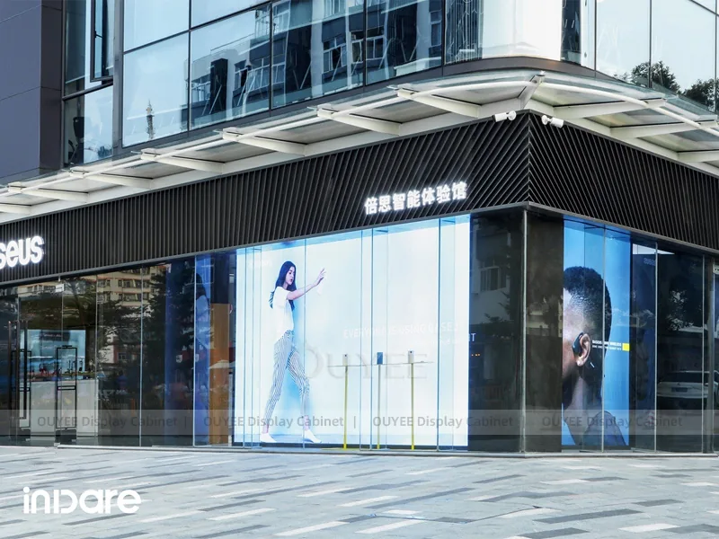 White And Wood Tone Phone Store Display Fixture - Image 8
