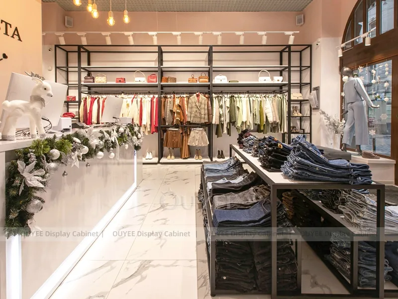 White Apparel Black Island Clothing Store Display