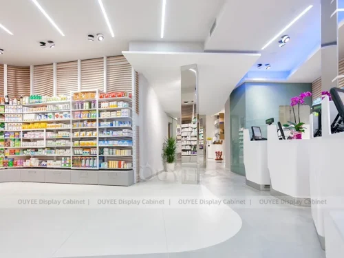 White Blue Pharmacy Counter