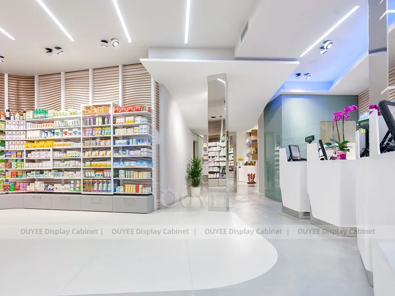 White Blue Pharmacy Counter