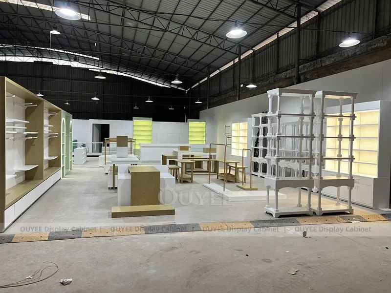 White Fixture Showroom Retail Clothing Display