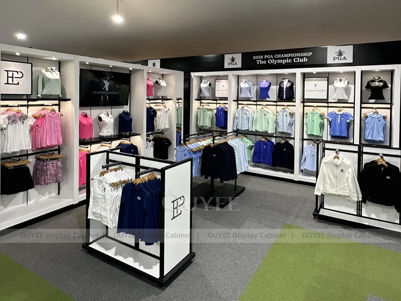 White Golf Store Rack Display 01
