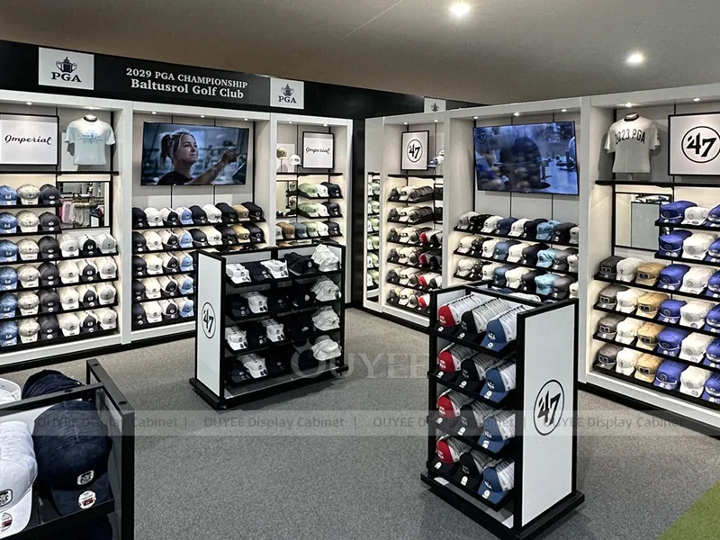 White Golf Store Rack Display 03