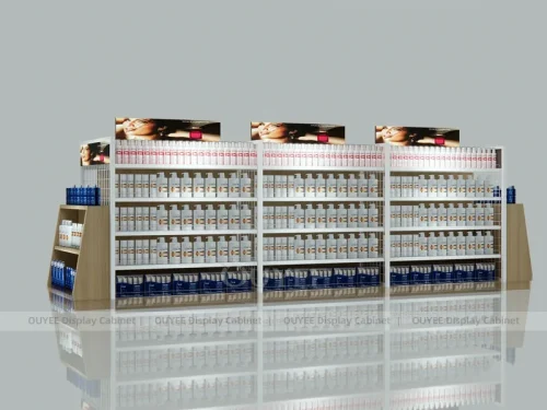 White Hair Product Gondola Wig Gondola Shelving Display